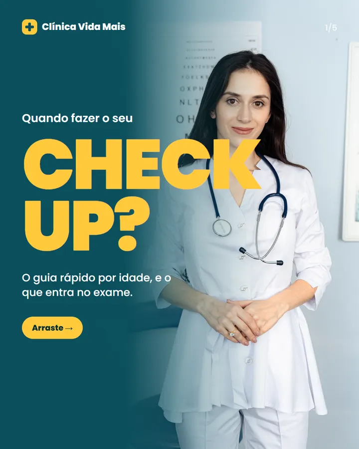 Slide 1 de 5 do modelo Check-up
