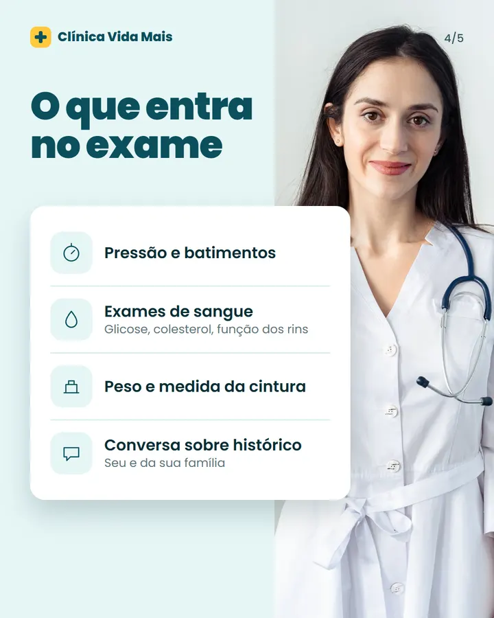 Slide 4 de 5 do modelo Check-up