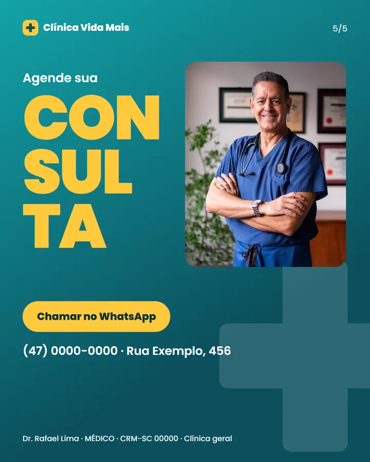 Slide 5 de 5 do modelo Check-up