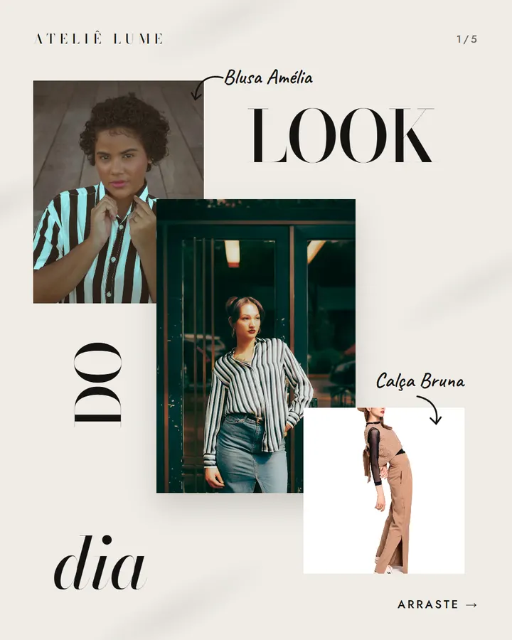 Slide 1 de 5 do modelo Look do dia