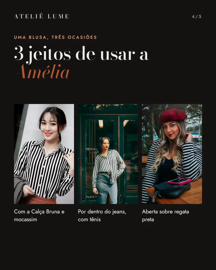 Slide 4 de 5 do modelo Look do dia