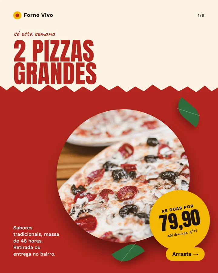 Slide 1 de 5 do modelo Oferta de comida