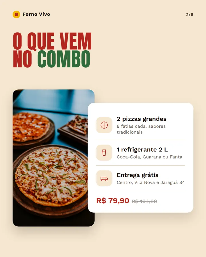 Slide 2 de 5 do modelo Oferta de comida