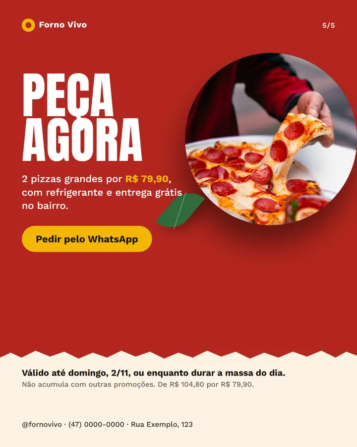 Slide 5 de 5 do modelo Oferta de comida