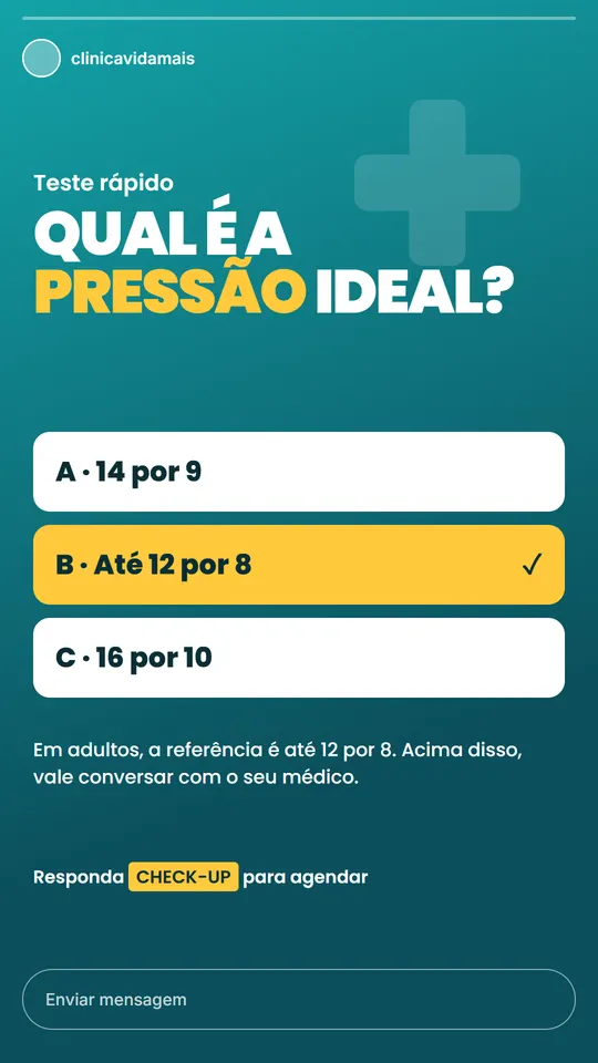 Story do modelo Qual é o check-up ideal?