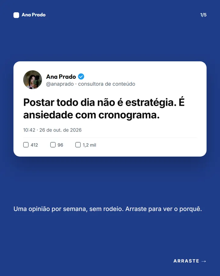 Slide 1 de 5 do modelo Tweet