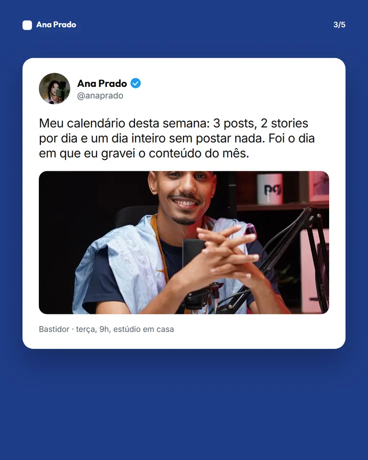 Slide 3 de 5 do modelo Tweet